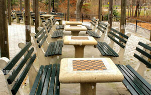 7 Tables de jeux d'échecs au parc de la Hotoie